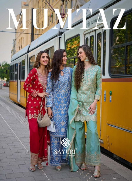 Mumtaz By Sayuri Designer Shimmer Silk Readymade Suits Wholesale Market In Surat